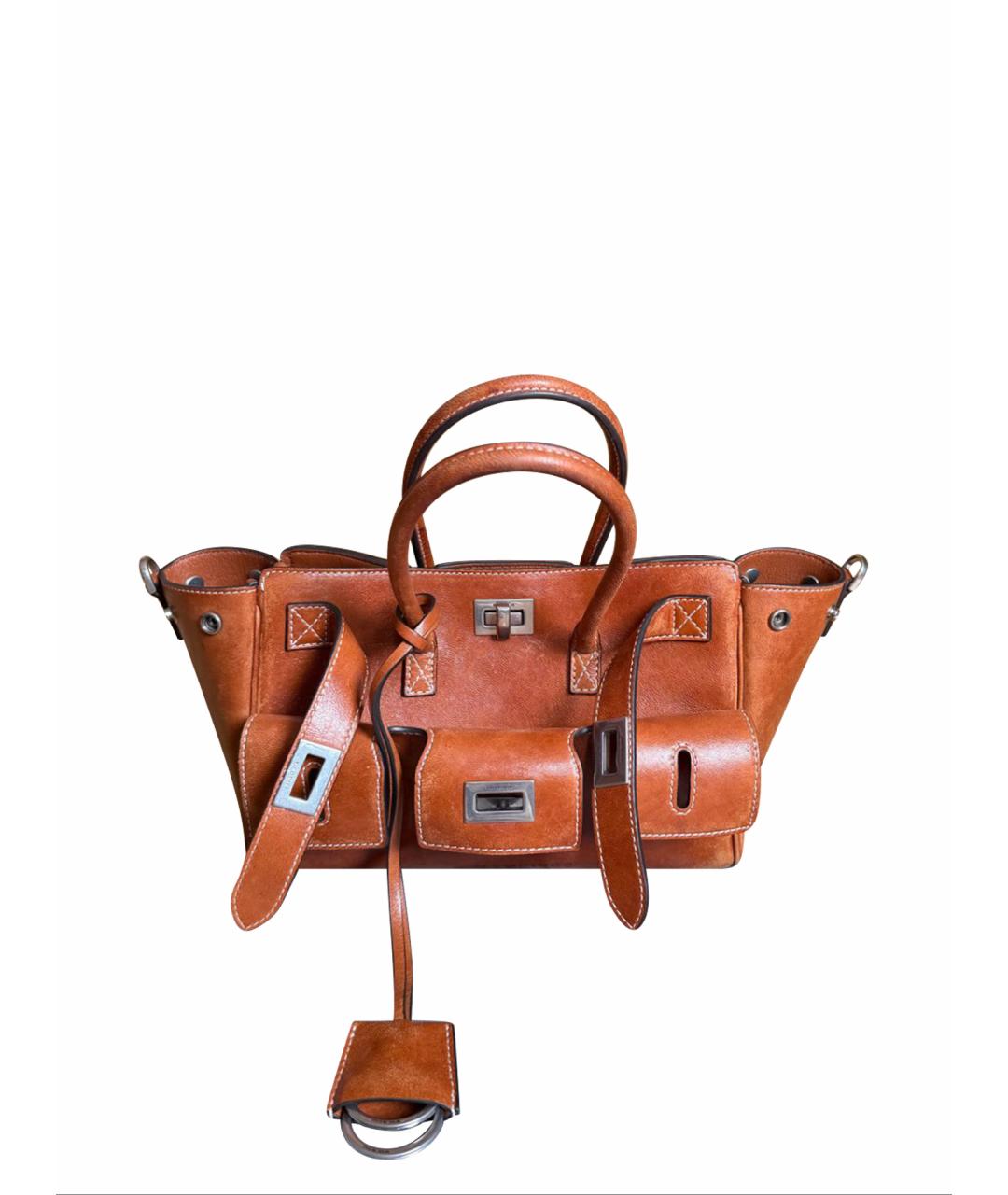 BALENCIAGA Коричневая кожаная сумка тоут, фото 1