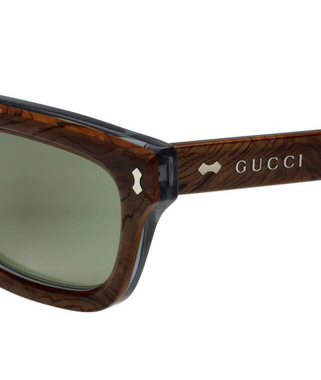 GUCCI Коричневые пластиковые солнцезащитные очки, фото 3