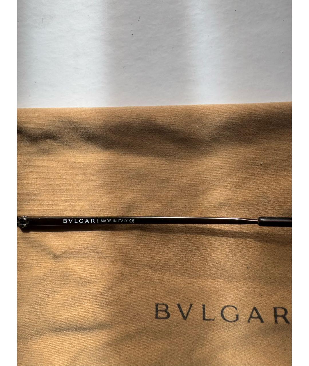 BVLGARI Коричневые металлические солнцезащитные очки, фото 4
