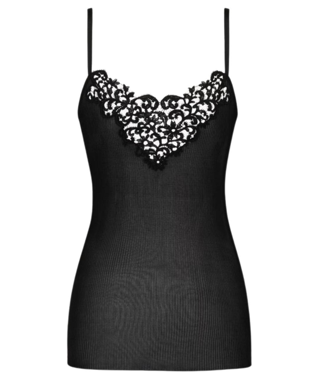 SAINT LAURENT Черная шелковая майка, фото 1