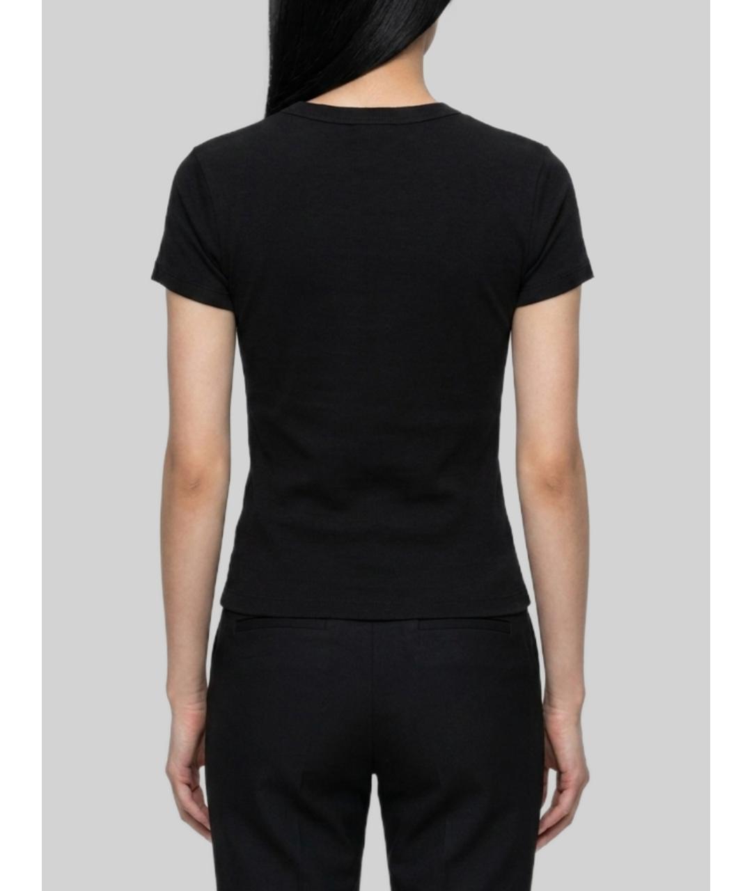 SAINT LAURENT Черная хлопковая футболка, фото 4