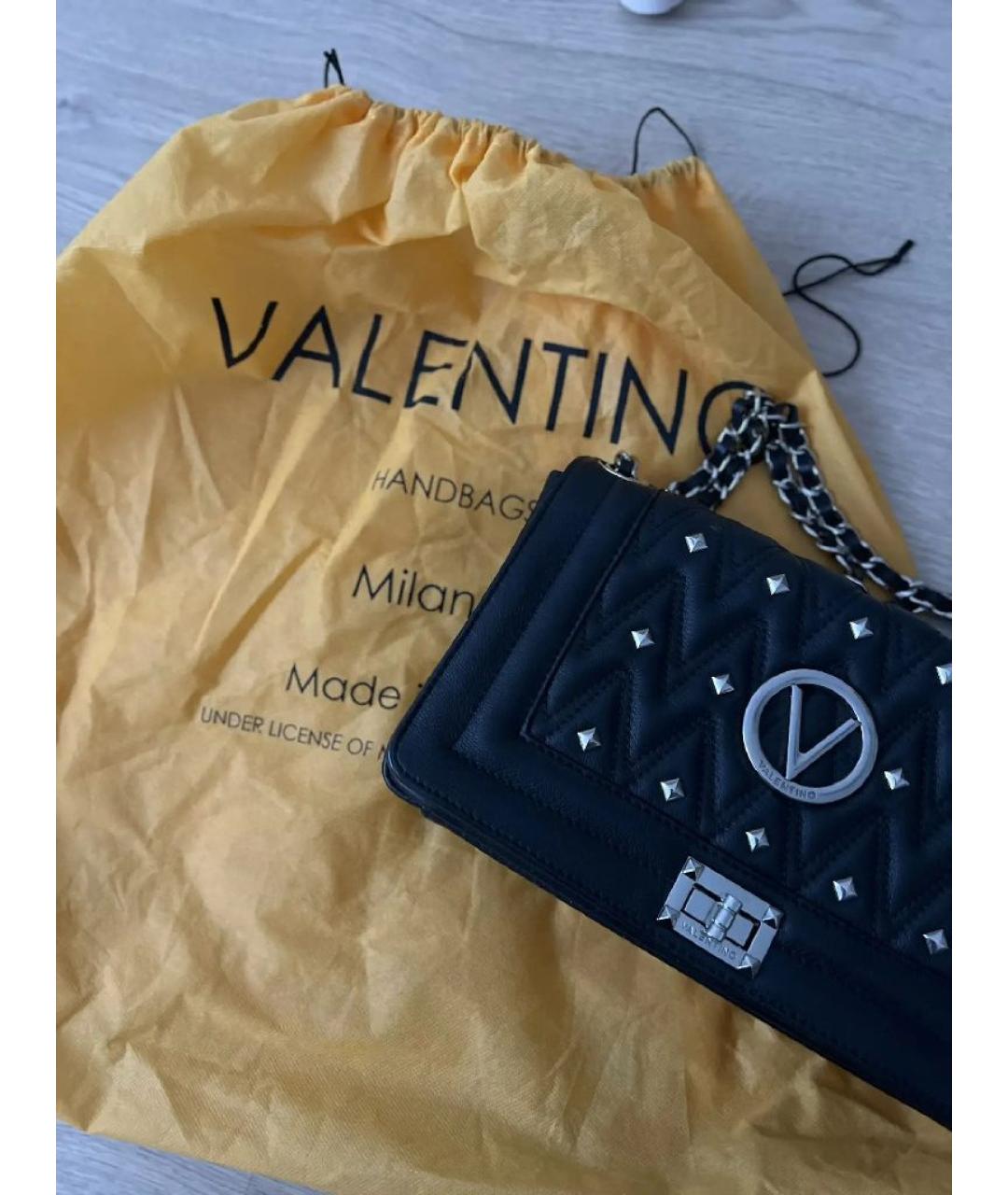 VALENTINO Черная кожаная сумка тоут, фото 3