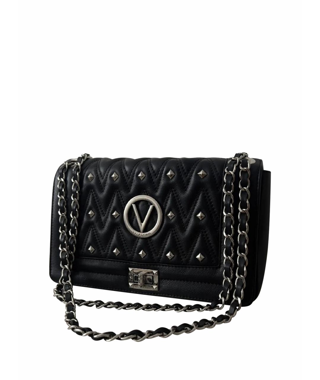 VALENTINO Черная кожаная сумка тоут, фото 1