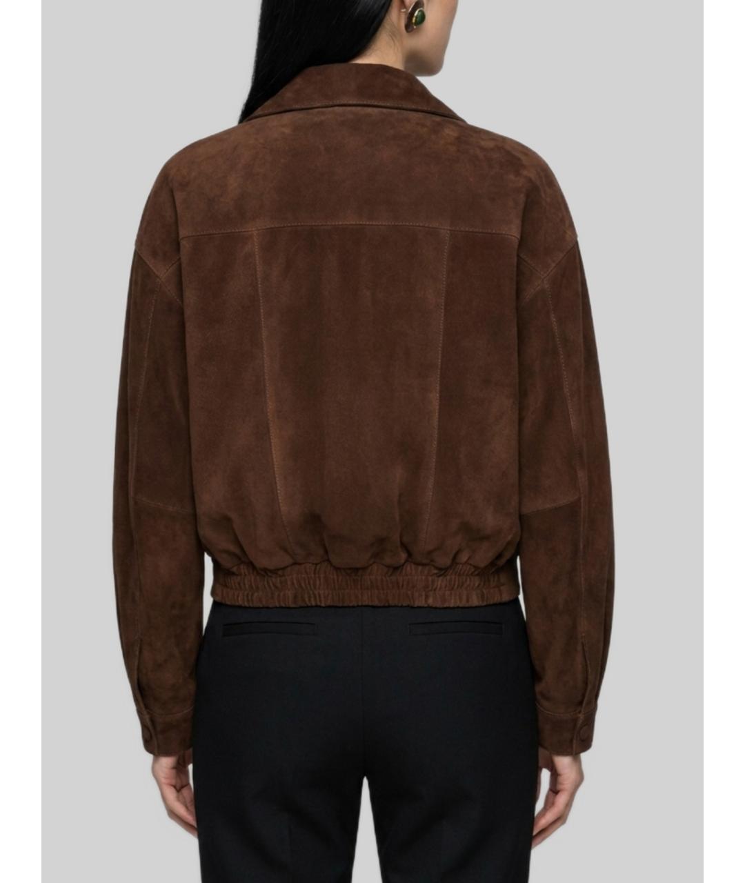 SAINT LAURENT Коричневая замшевая куртка, фото 4