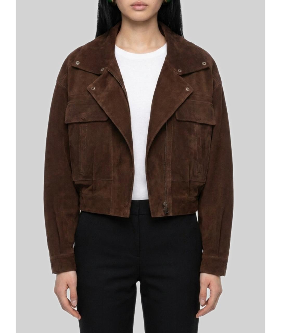 SAINT LAURENT Коричневая замшевая куртка, фото 2
