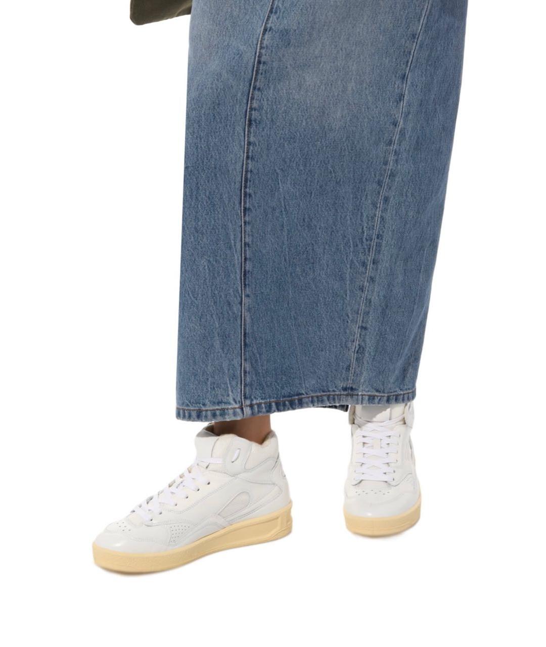 JIL SANDER Белые кожаные кеды, фото 5