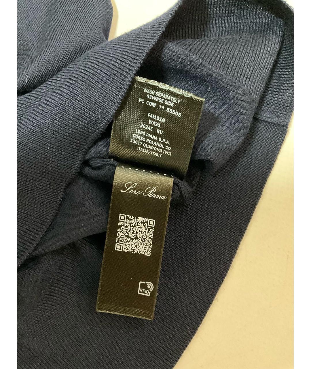 LORO PIANA Темно-синий шерстяной джемпер / свитер, фото 7
