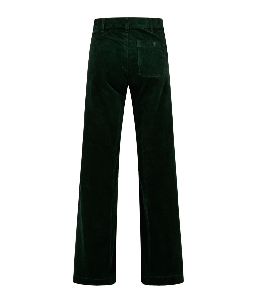 POLO RALPH LAUREN Зеленые хлопковые прямые брюки, фото 2
