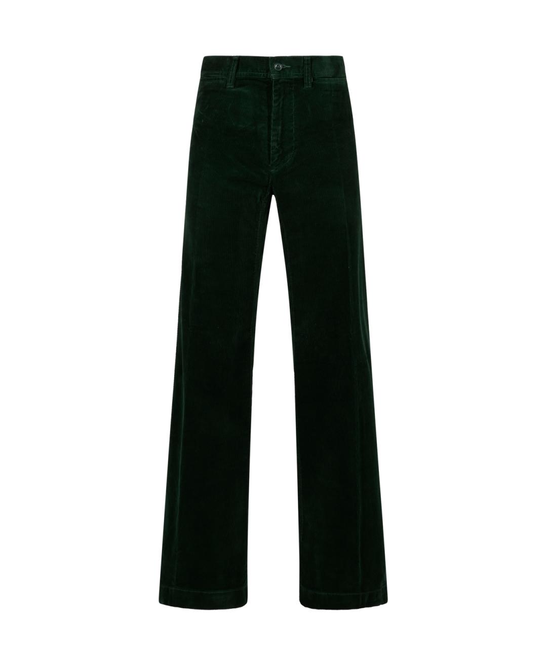 POLO RALPH LAUREN Зеленые хлопковые прямые брюки, фото 1