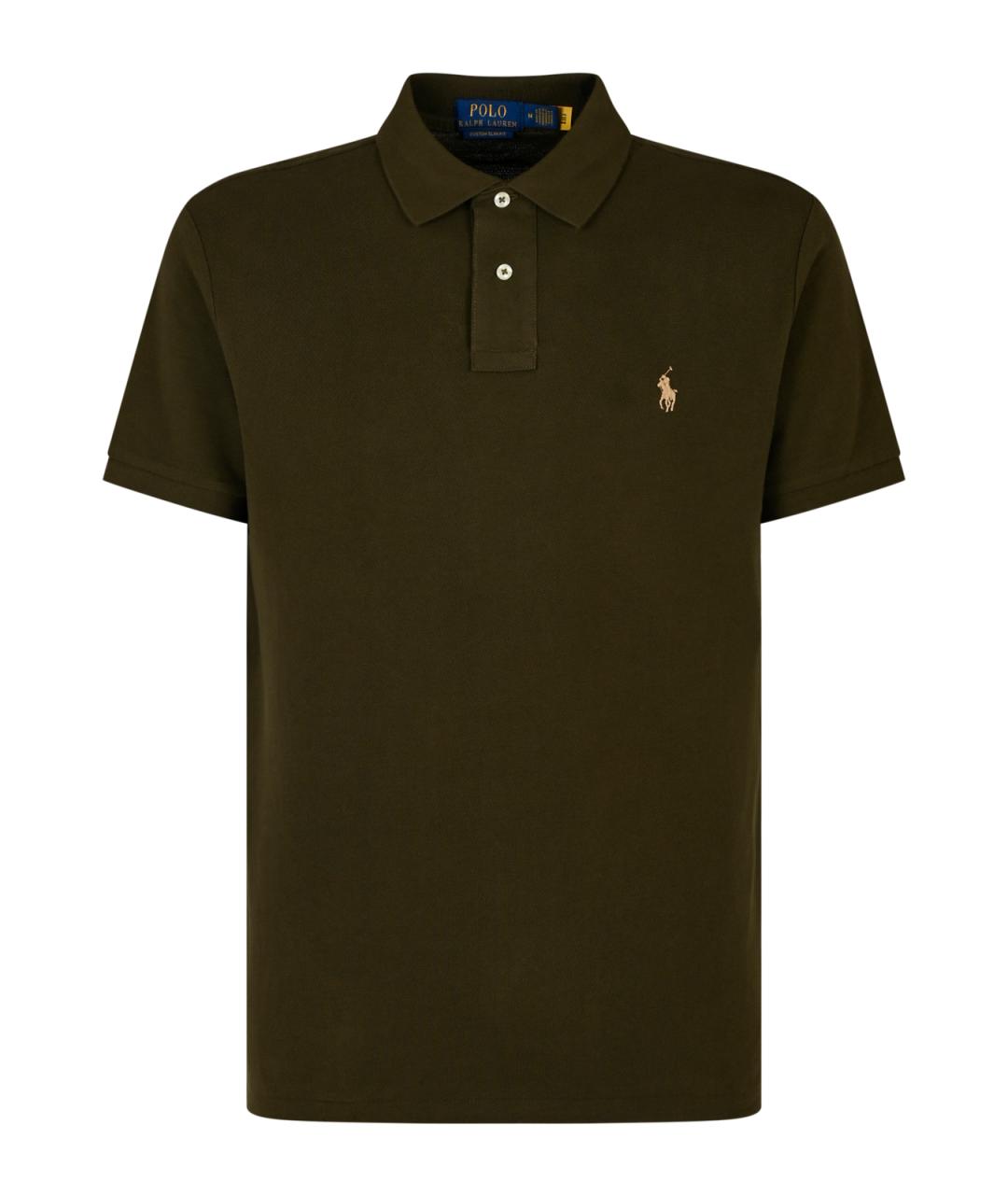 POLO RALPH LAUREN Зеленое хлопковое поло с коротким рукавом, фото 1