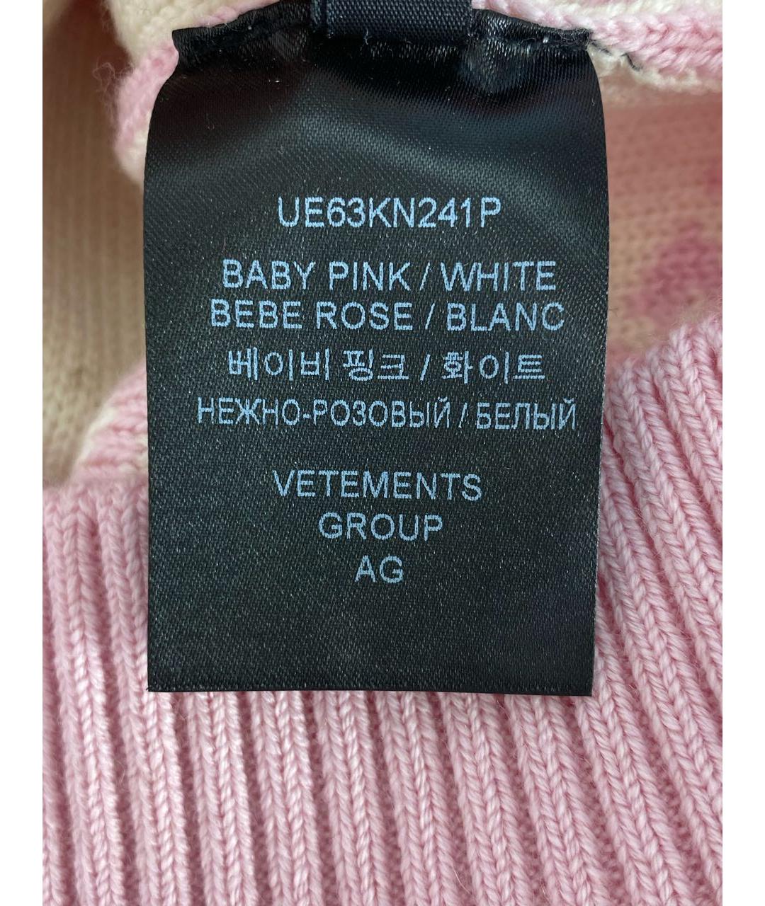 VETEMENTS Розовый шерстяной джемпер / свитер, фото 6