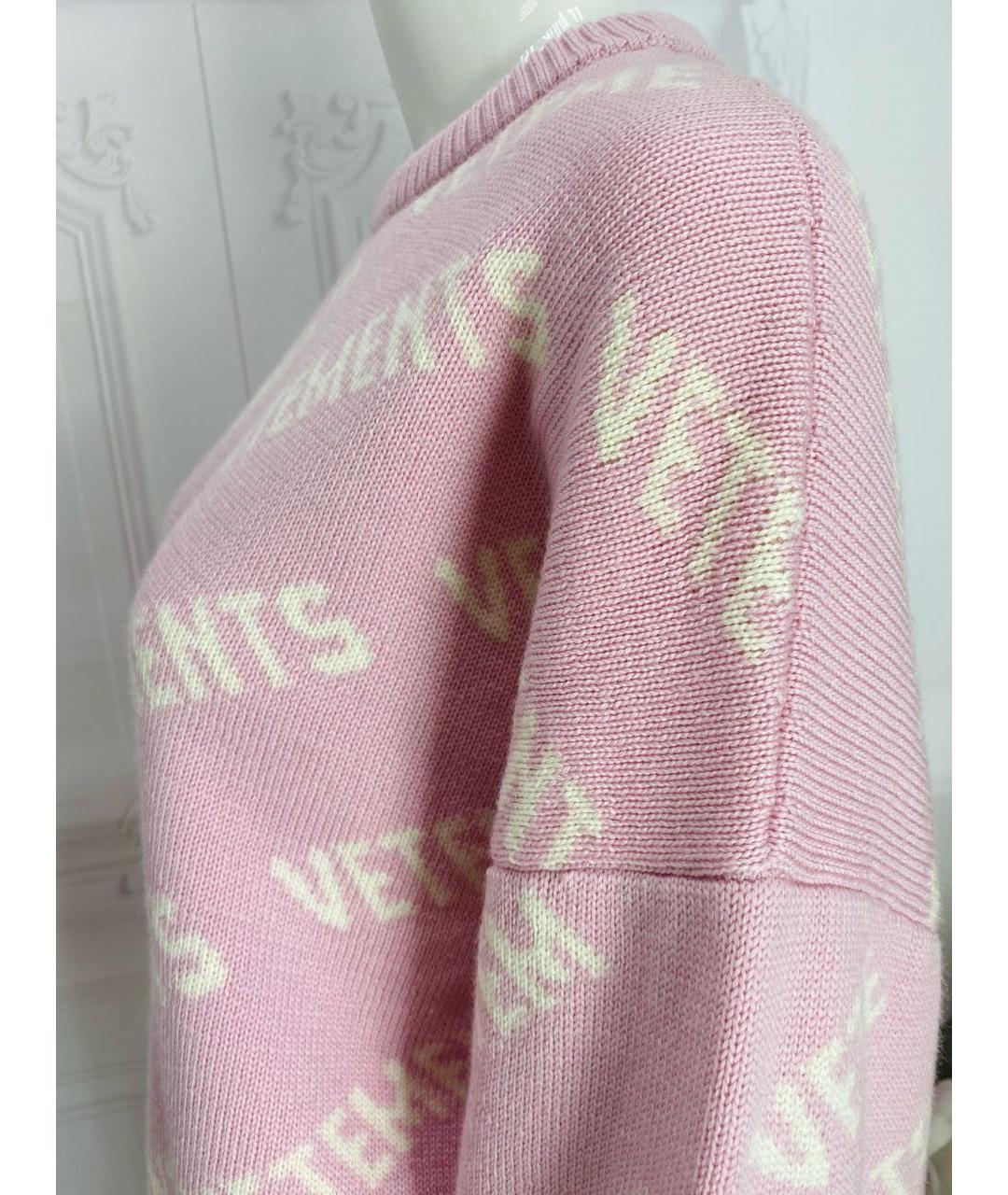 VETEMENTS Розовый шерстяной джемпер / свитер, фото 4