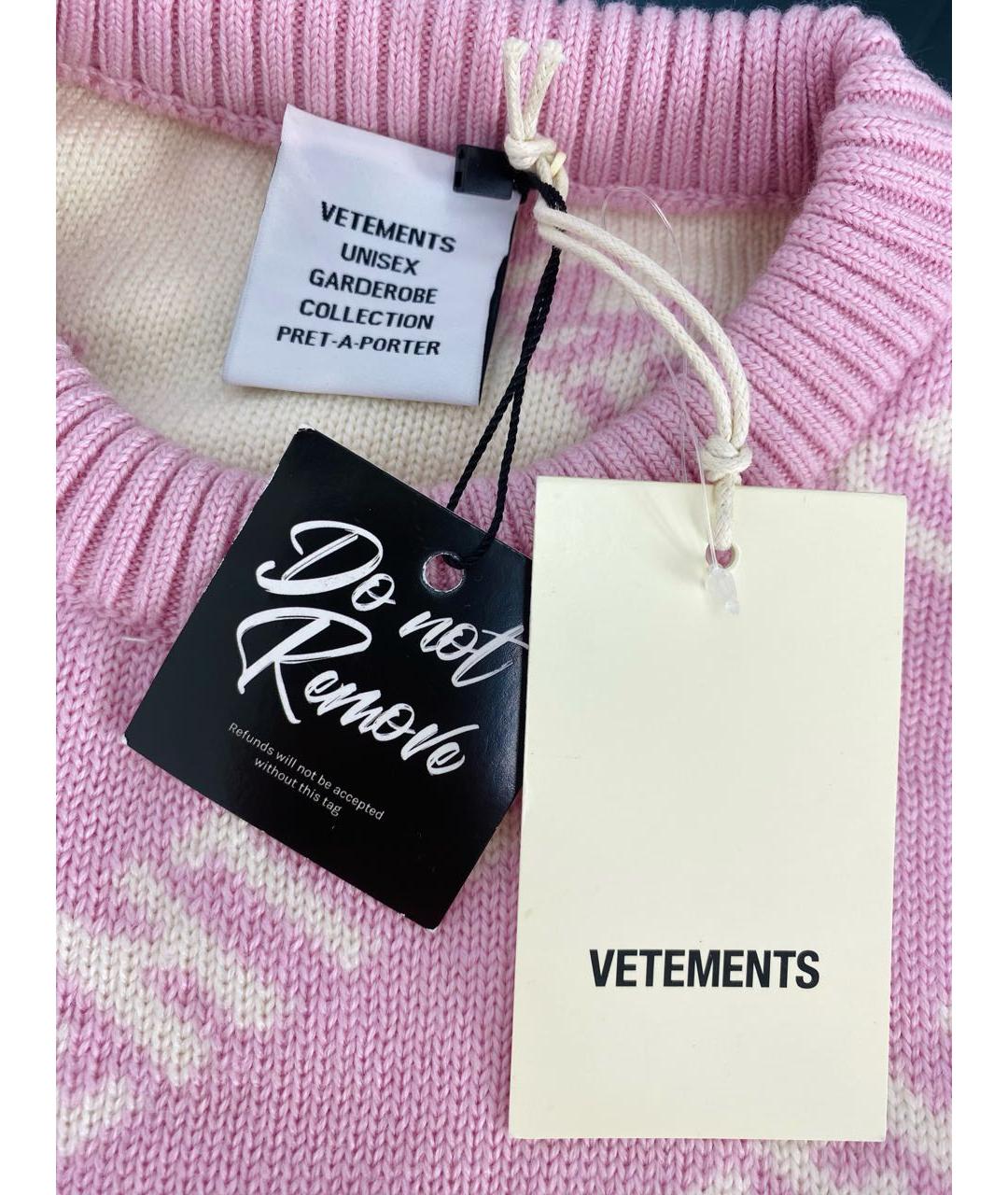 VETEMENTS Розовый шерстяной джемпер / свитер, фото 3