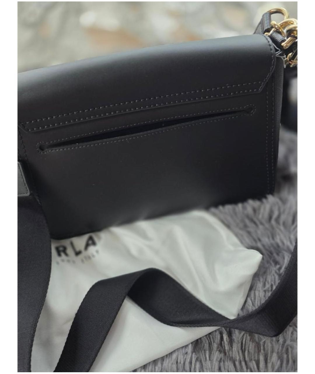 FURLA Черная кожаная сумка тоут, фото 2