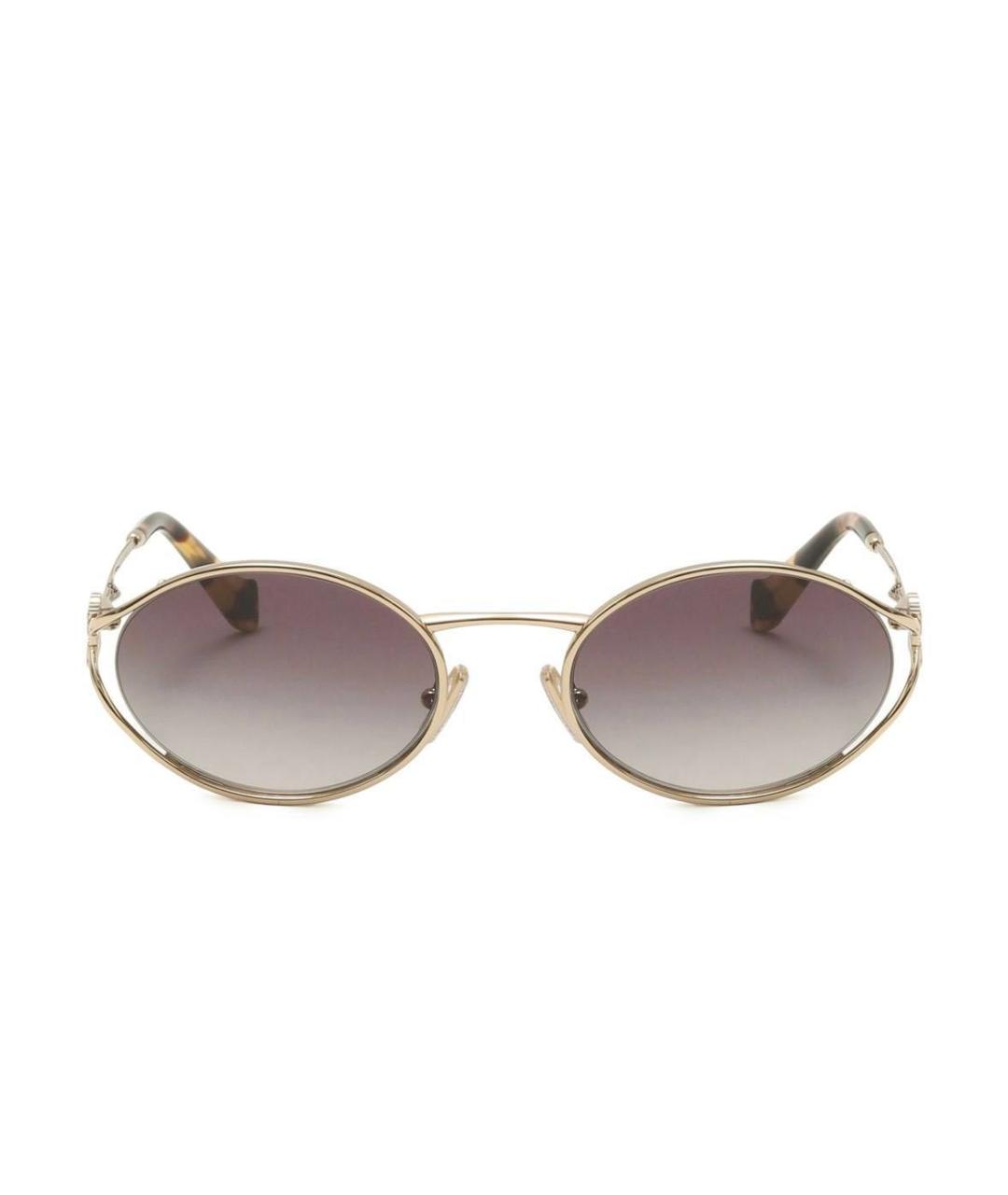 MIU MIU Золотые пластиковые солнцезащитные очки, фото 3