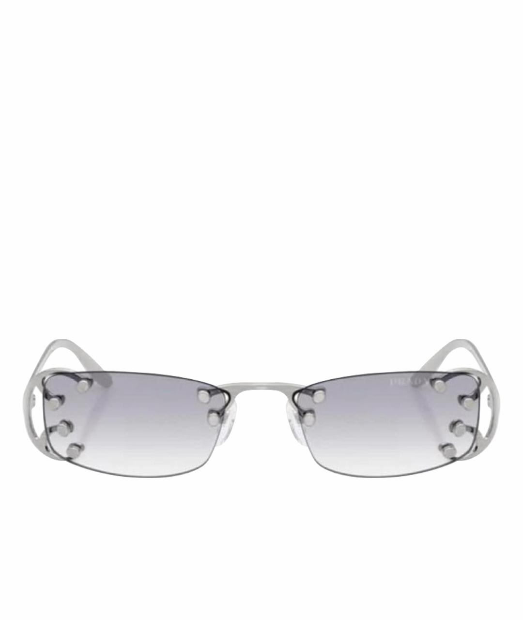 PRADA Антрацитовые металлические солнцезащитные очки, фото 1