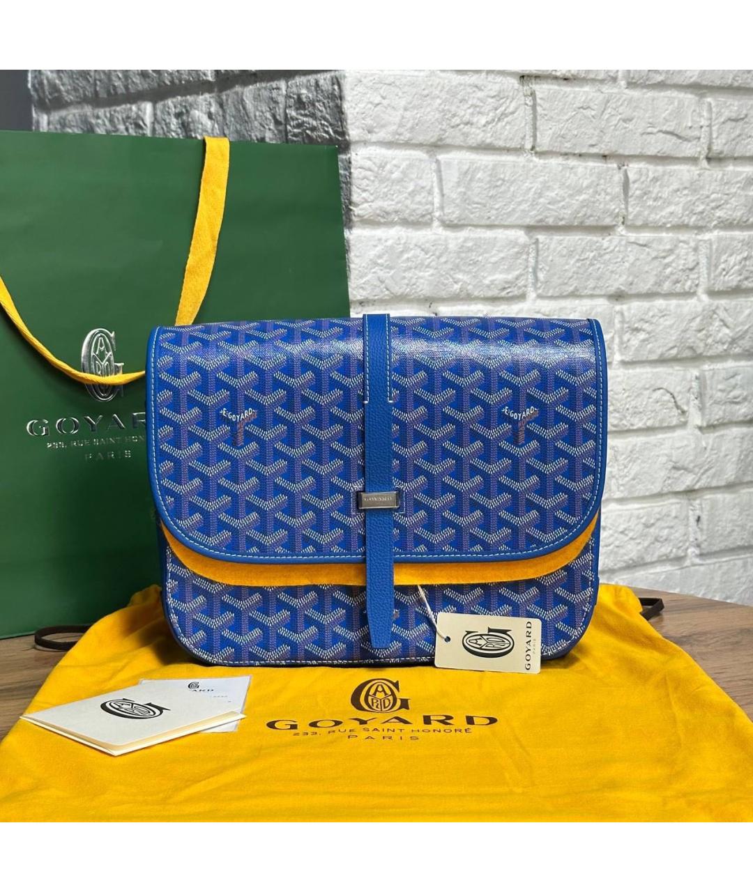 GOYARD Синяя кожаная сумка на плечо, фото 5