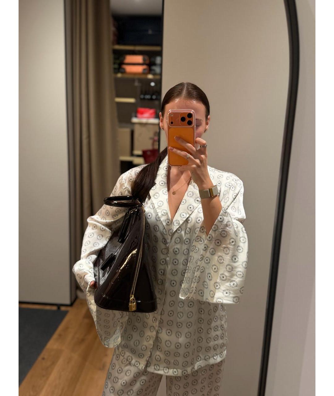 LOUIS VUITTON Бордовая сумка с короткими ручками из лакированной кожи, фото 8