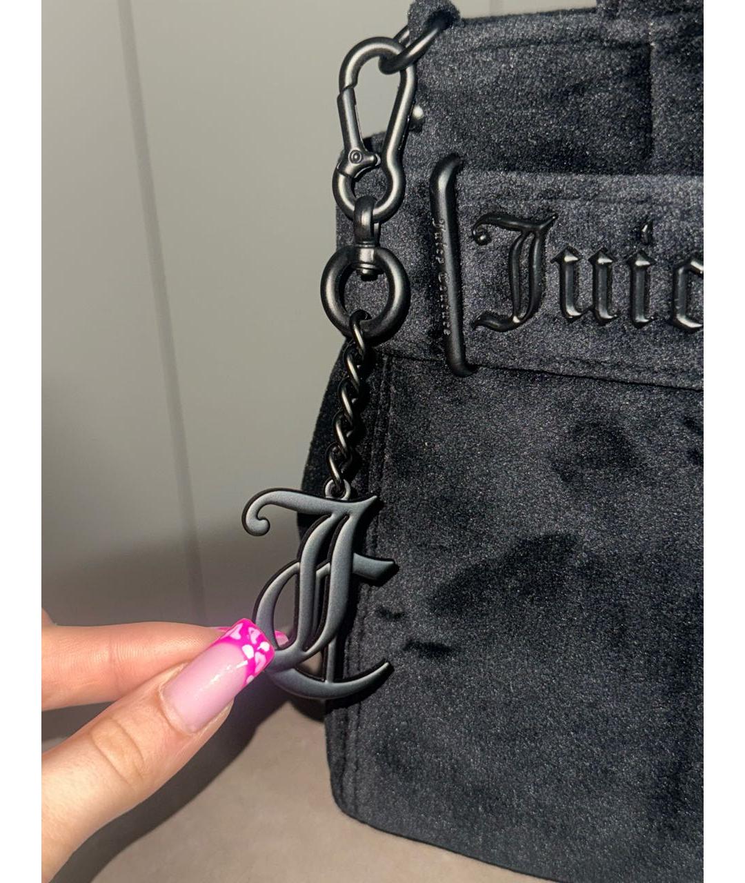 JUICY COUTURE Черная тканевая сумка с короткими ручками, фото 5