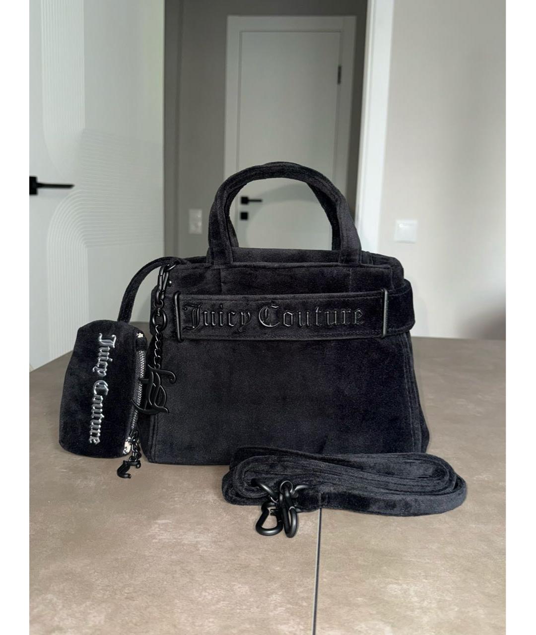 JUICY COUTURE Черная тканевая сумка с короткими ручками, фото 6