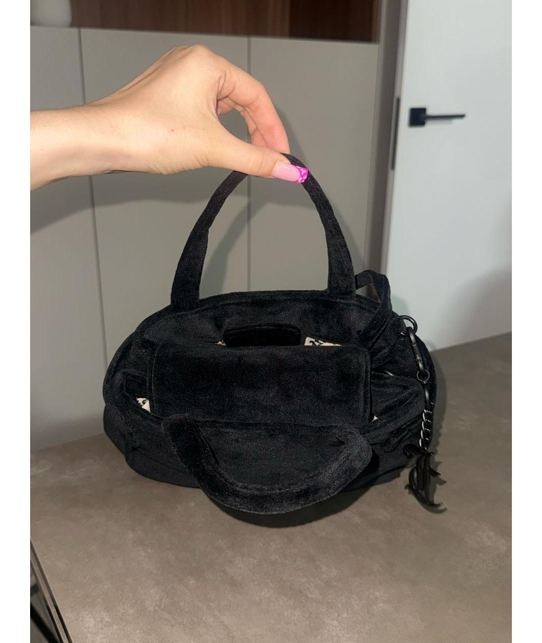 JUICY COUTURE Черная тканевая сумка с короткими ручками, фото 3