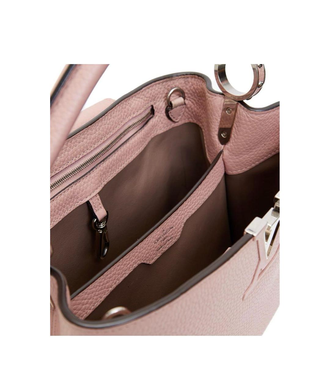 LOUIS VUITTON Розовая кожаная сумка с короткими ручками, фото 4