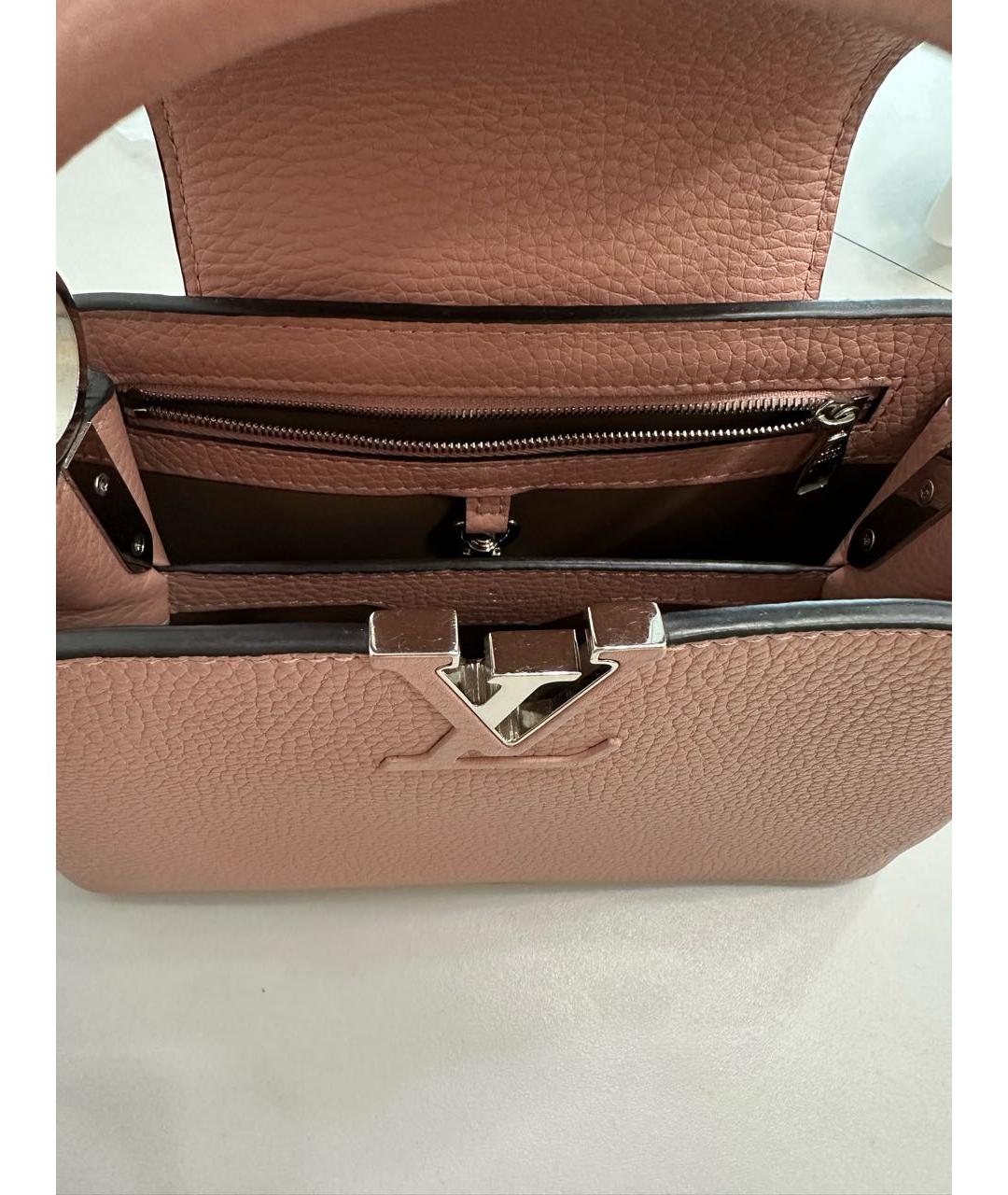 LOUIS VUITTON Розовая кожаная сумка с короткими ручками, фото 6