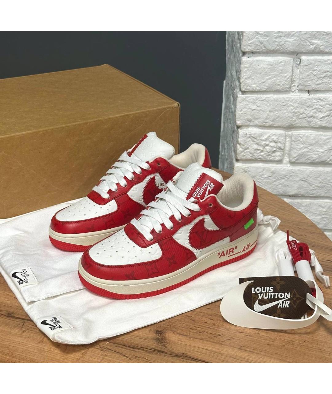 NIKE Красные кожаные кроссовки, фото 5
