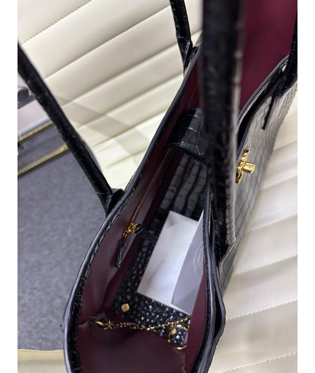 CHANEL Черная кожаная сумка тоут, фото 8