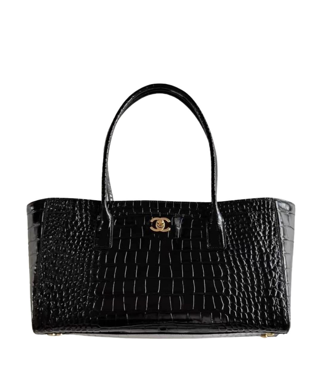 CHANEL Черная кожаная сумка тоут, фото 1
