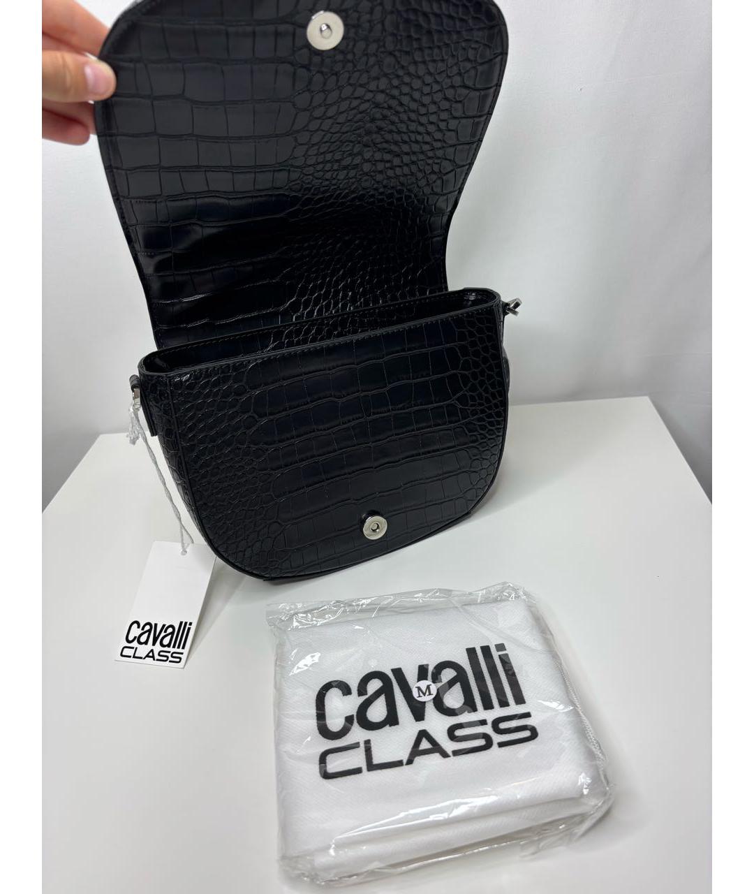 CAVALLI CLASS Черная сумка через плечо из искусственной кожи, фото 5
