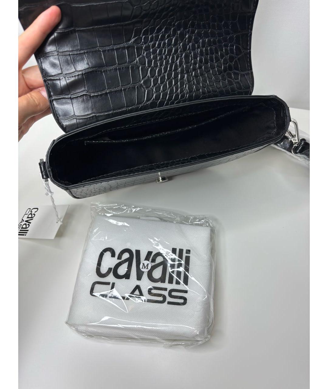 CAVALLI CLASS Черная сумка через плечо из искусственной кожи, фото 4