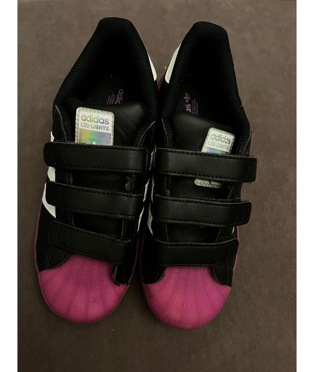 ADIDAS Черные кожаные кеды, фото 2