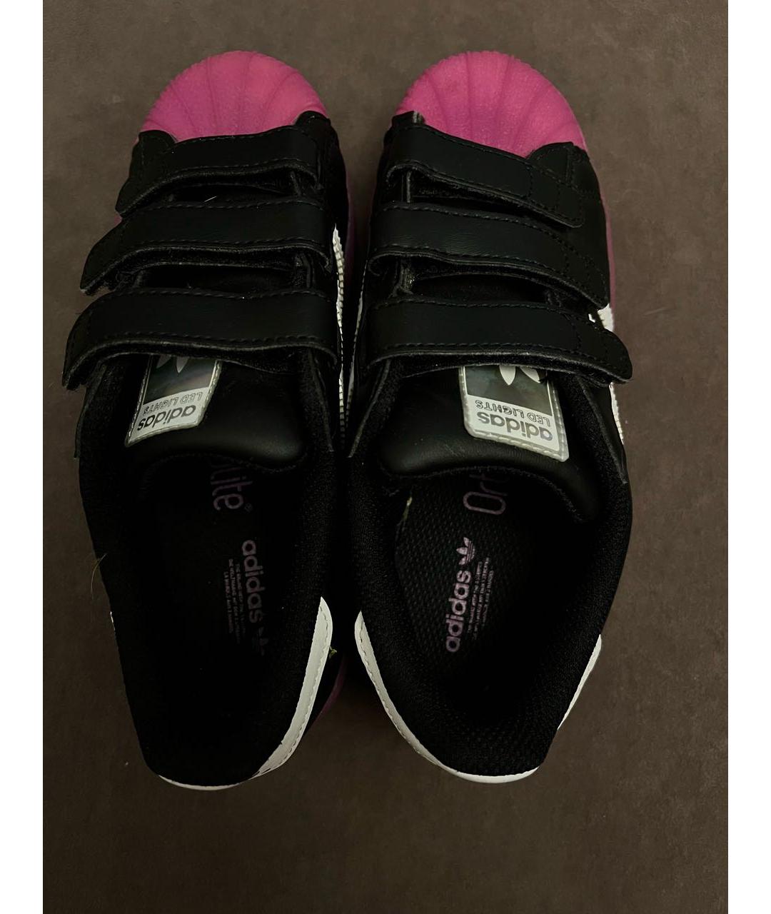 ADIDAS Черные кожаные кеды, фото 3