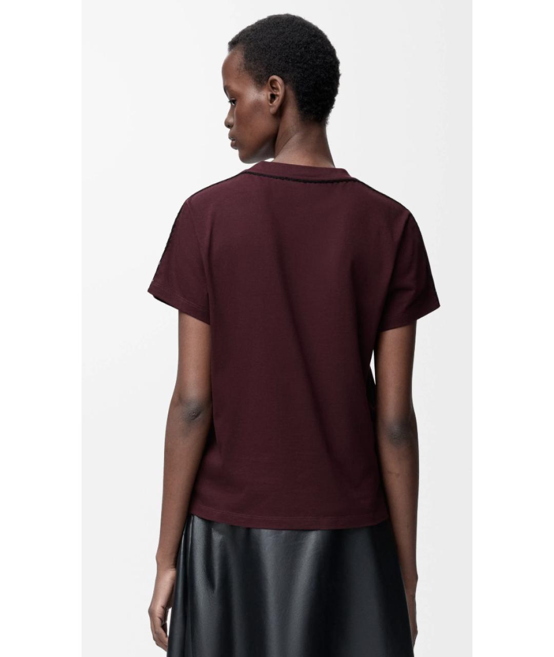 LOEWE Бордовая хлопковая футболка, фото 3
