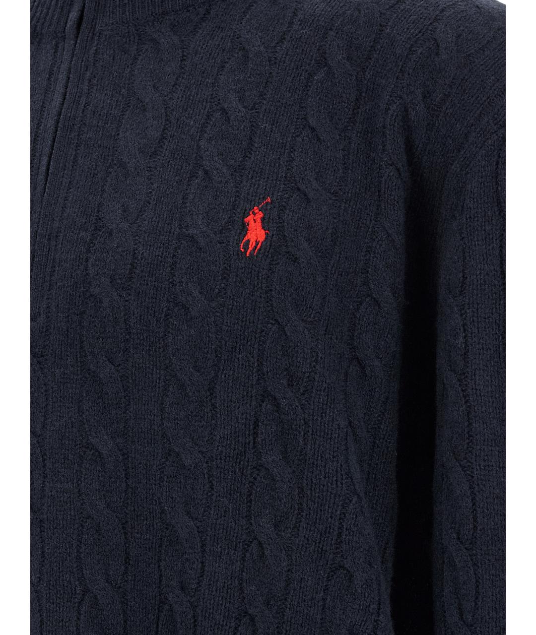 POLO RALPH LAUREN Темно-синий шерстяной джемпер / свитер, фото 5