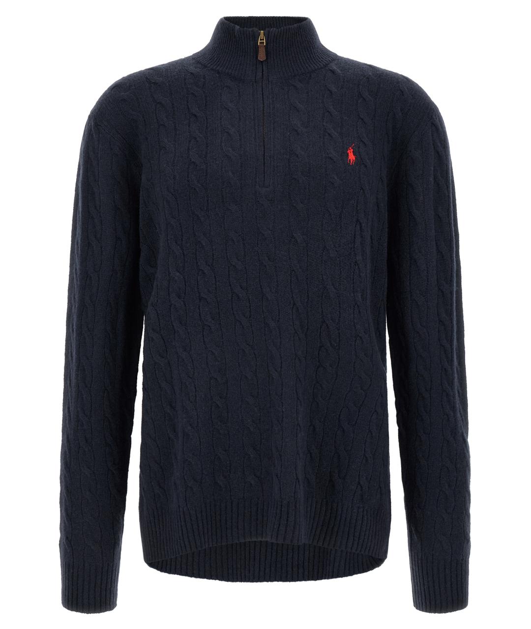 POLO RALPH LAUREN Темно-синий шерстяной джемпер / свитер, фото 1