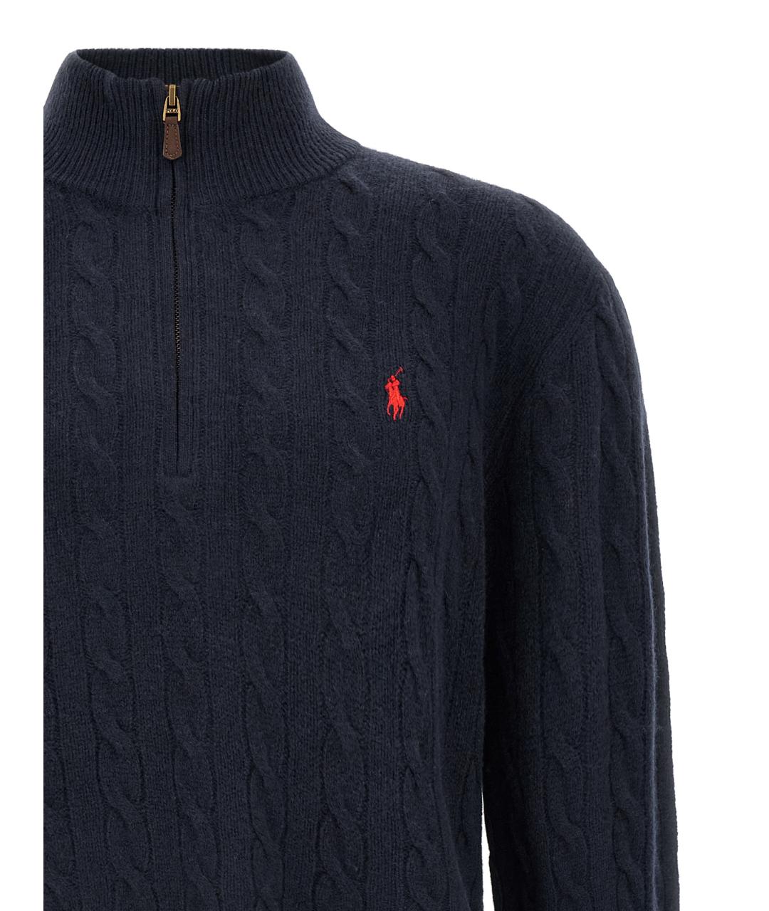 POLO RALPH LAUREN Темно-синий шерстяной джемпер / свитер, фото 3