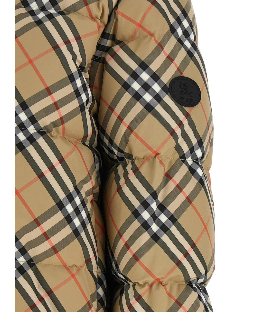 BURBERRY Бежевый полиэстеровый пуховик, фото 4