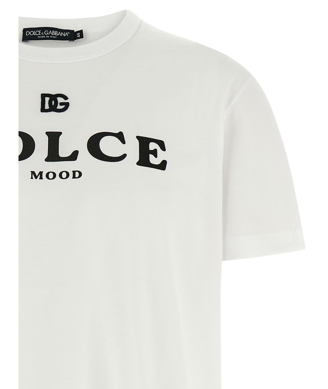 DOLCE&GABBANA Белая хлопковая футболка, фото 3