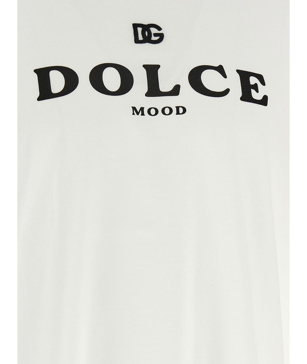 DOLCE&GABBANA Белая хлопковая футболка, фото 4