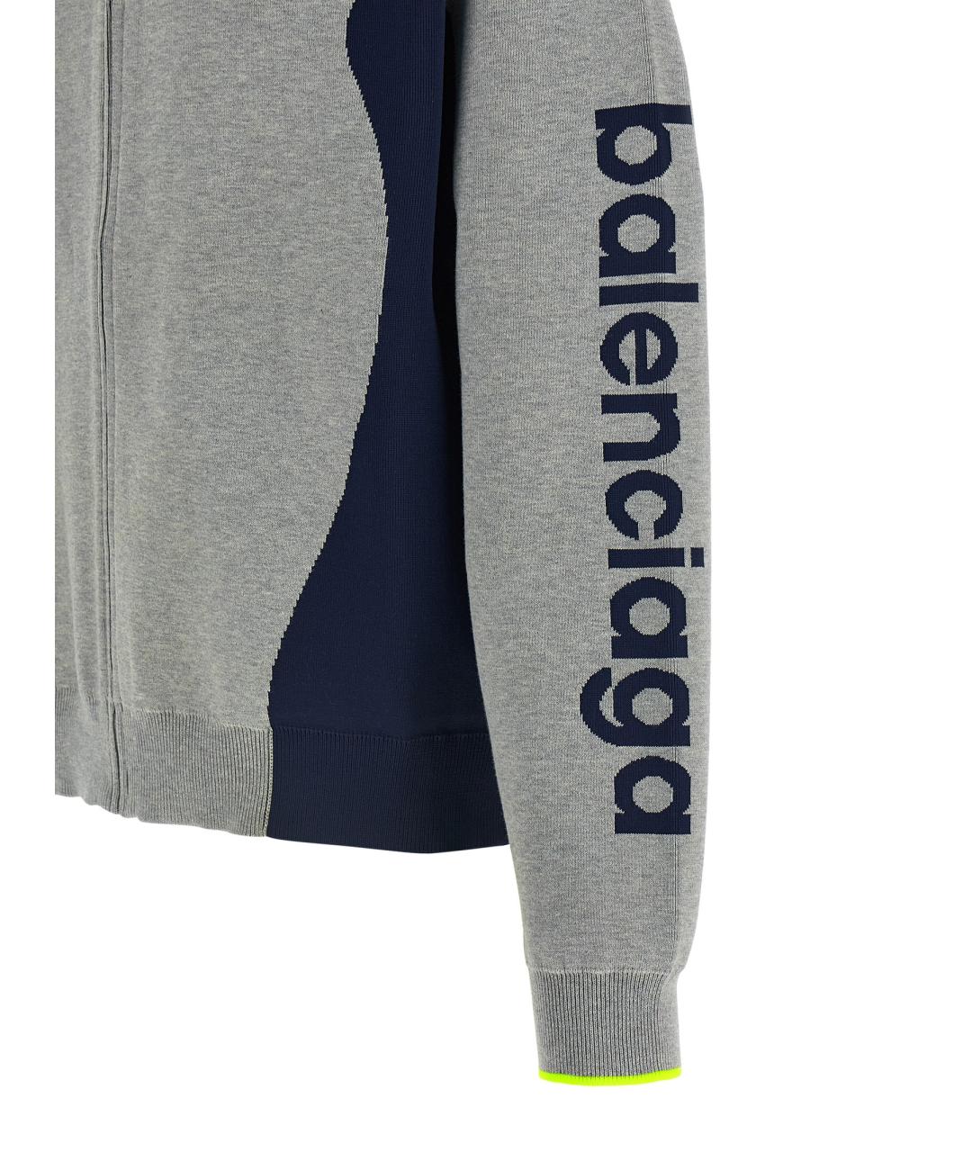 BALENCIAGA Серый хлопковый кардиган, фото 4
