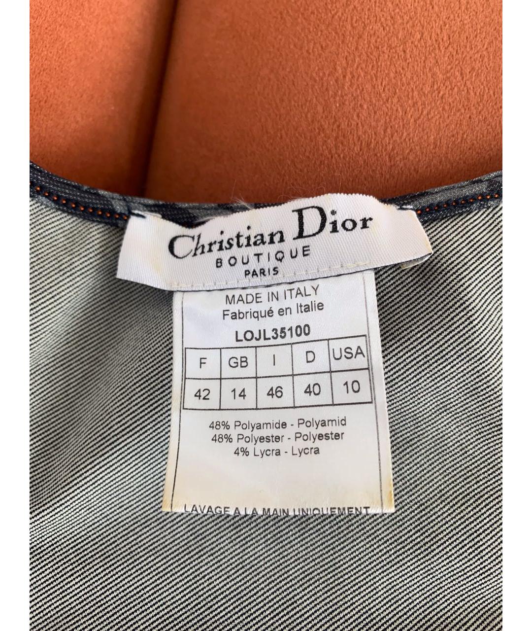 CHRISTIAN DIOR PRE-OWNED Синяя полиамидовая майка, фото 7