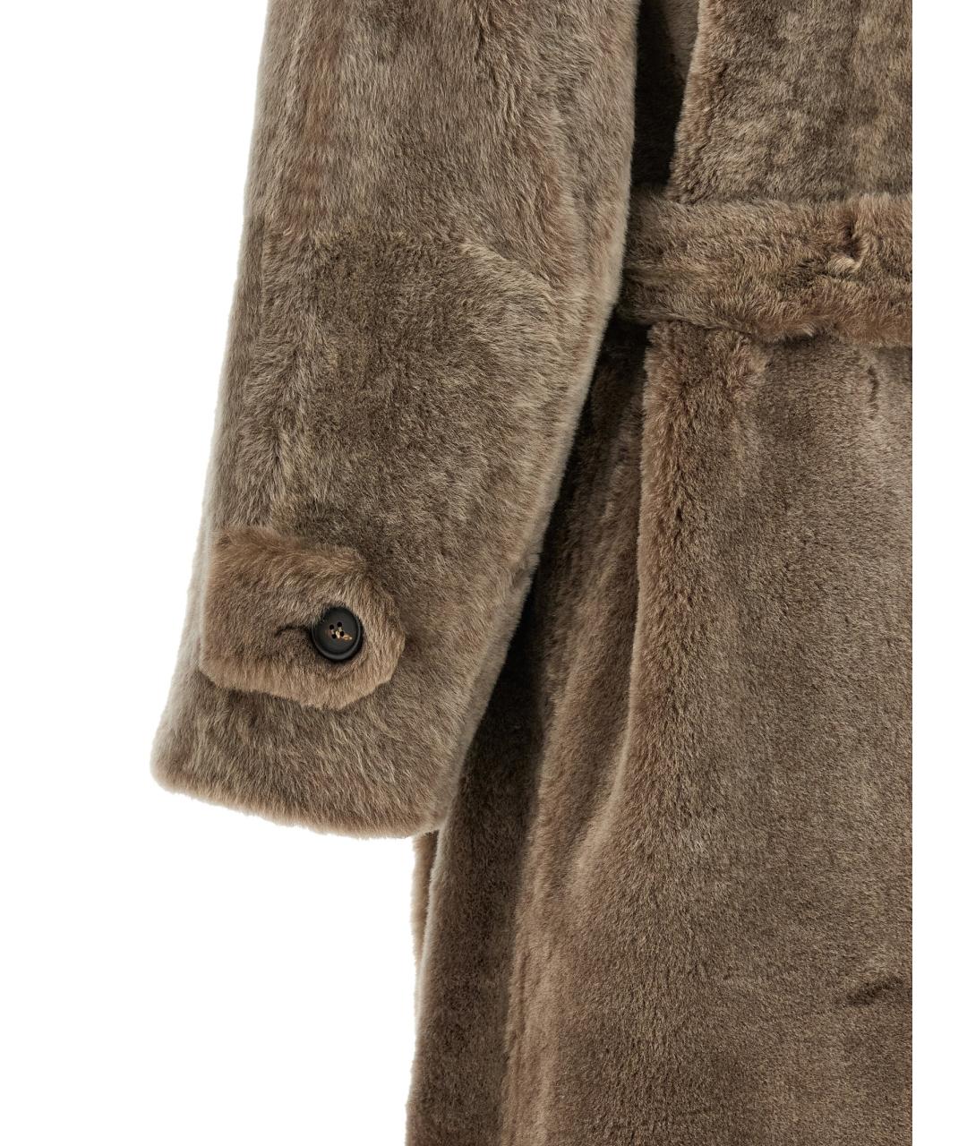 BRUNELLO CUCINELLI Коричневая кожаная дубленка, фото 4