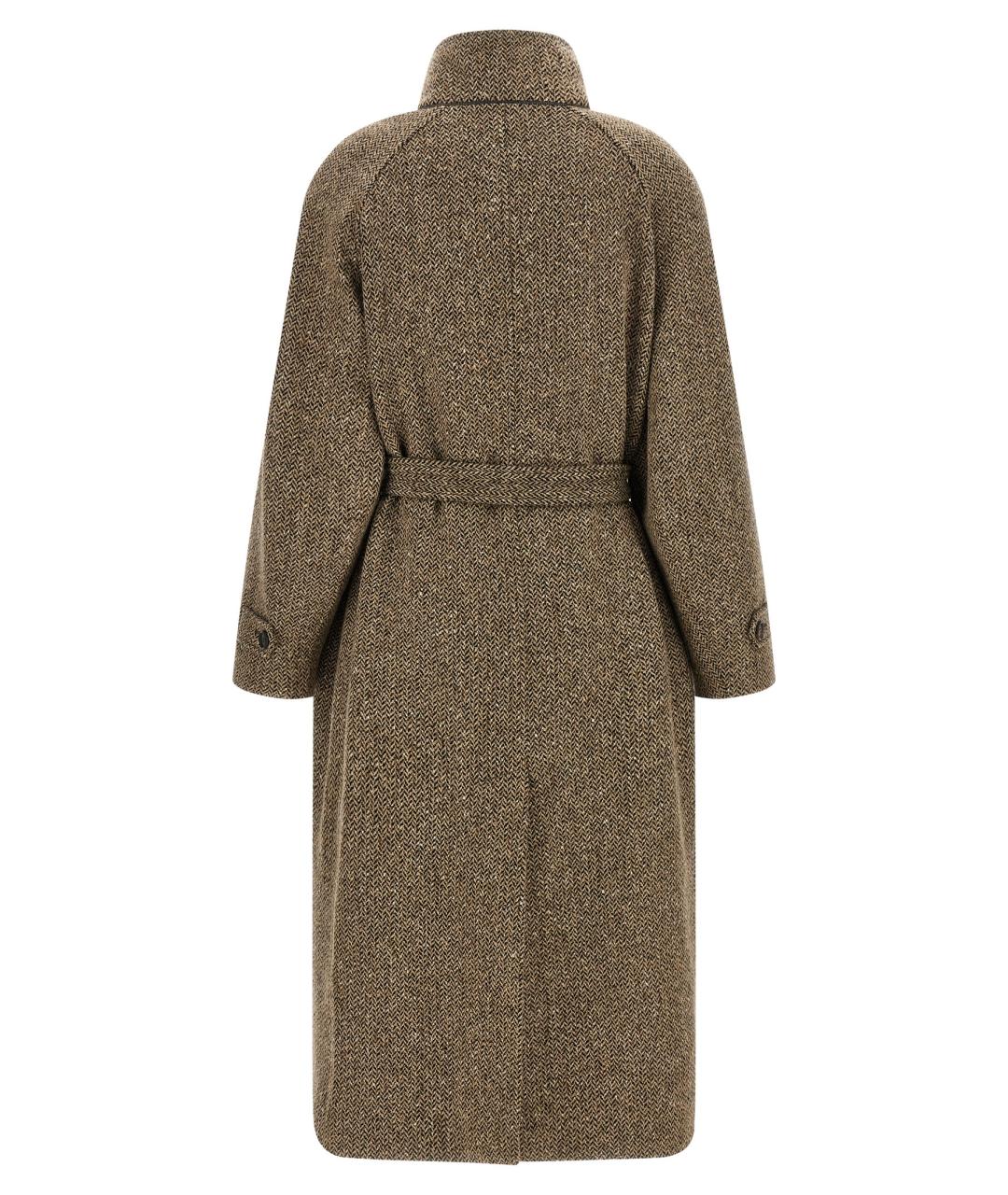 BRUNELLO CUCINELLI Коричневое шерстяное пальто, фото 2