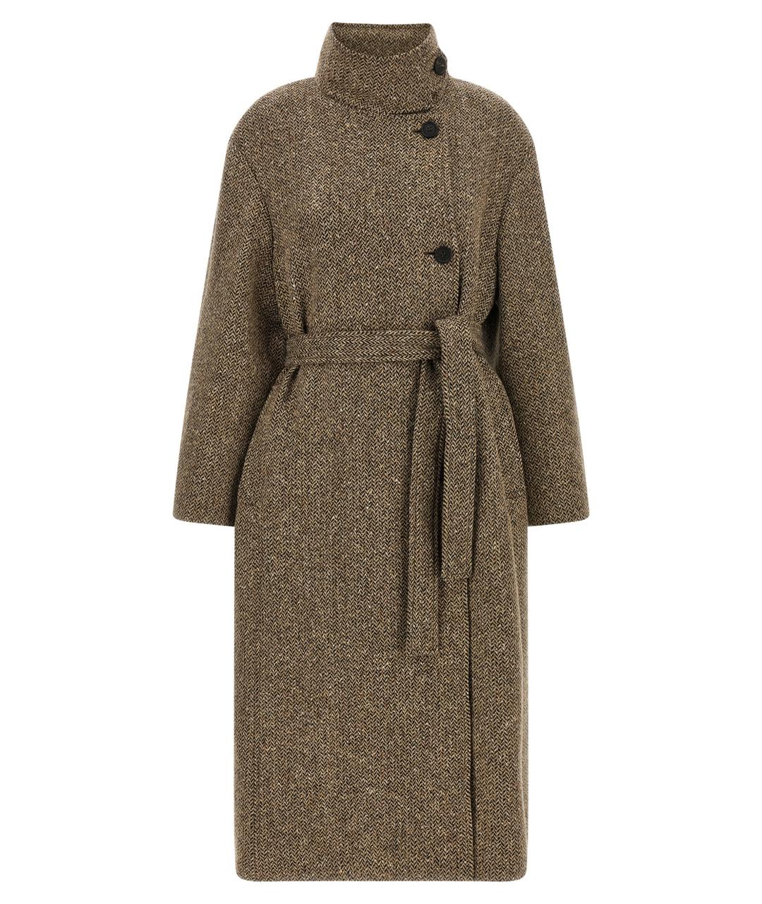 BRUNELLO CUCINELLI Коричневое шерстяное пальто, фото 1