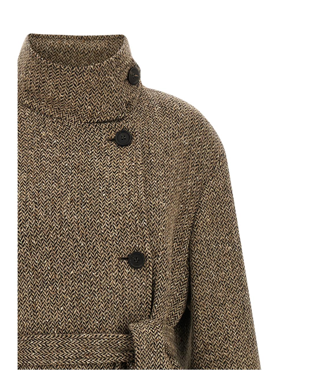 BRUNELLO CUCINELLI Коричневое шерстяное пальто, фото 3