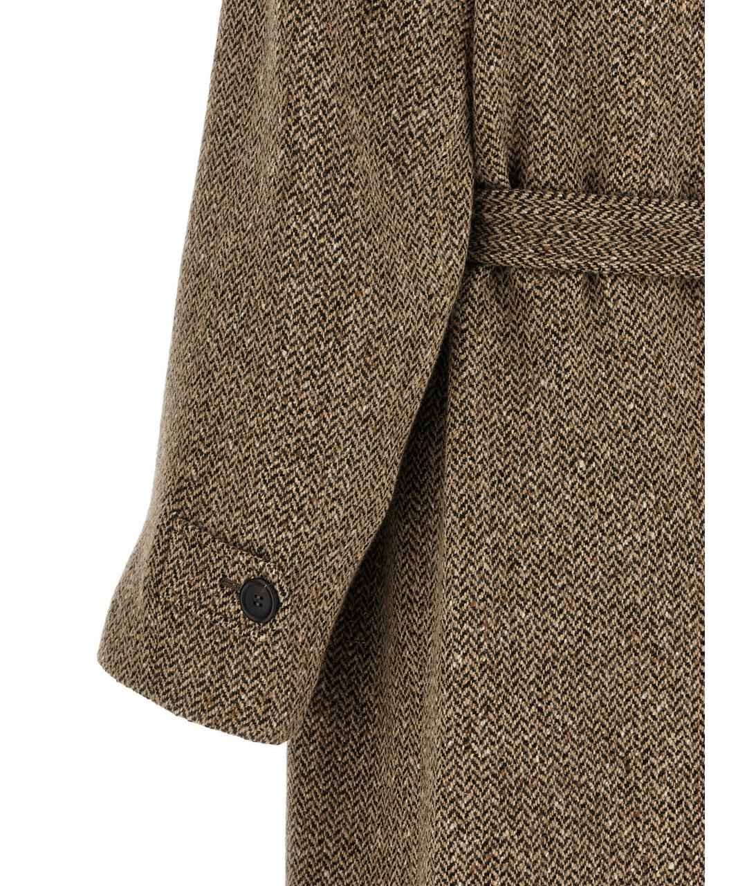BRUNELLO CUCINELLI Коричневое шерстяное пальто, фото 4