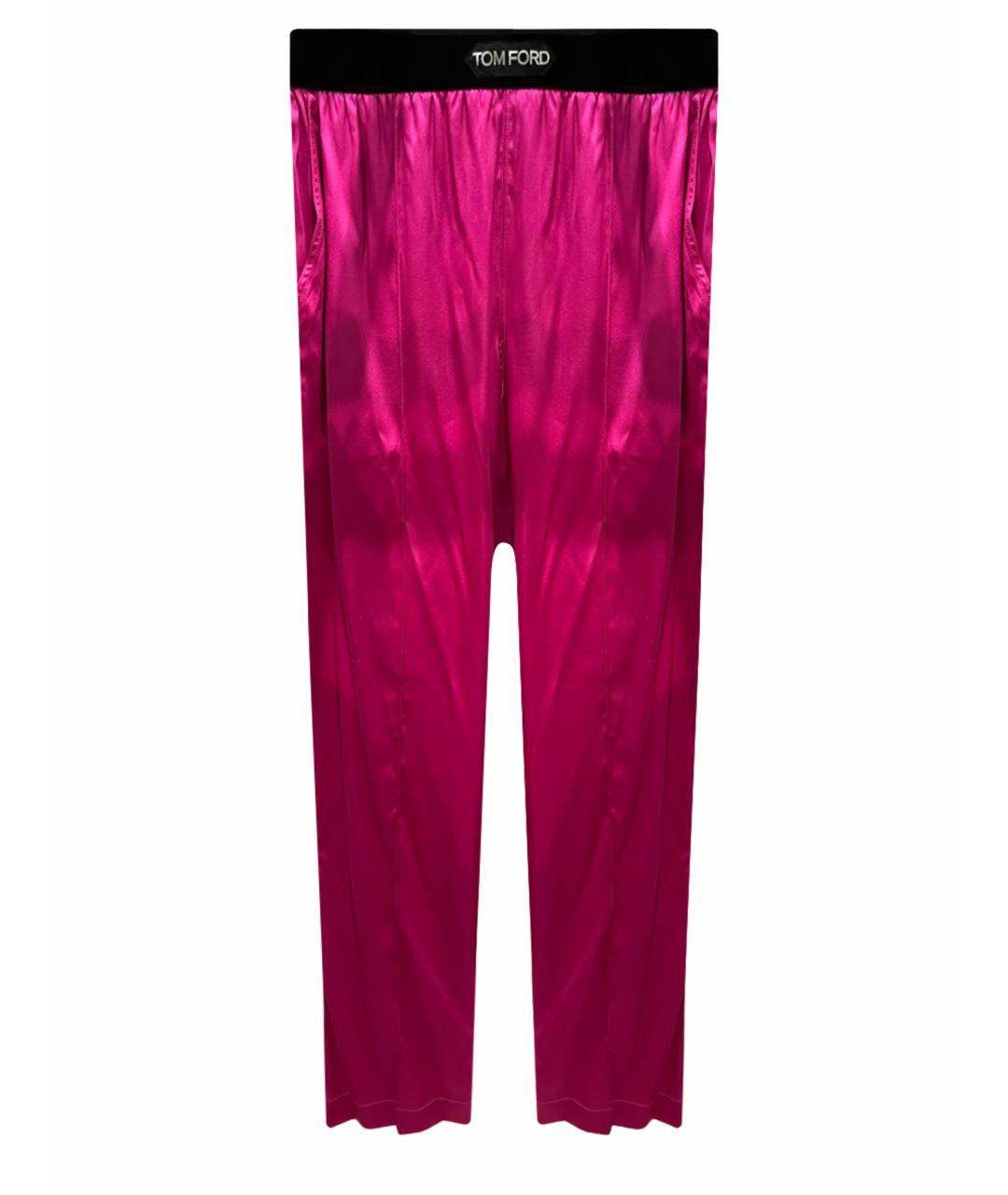 TOM FORD Фуксия шелковые прямые брюки, фото 1