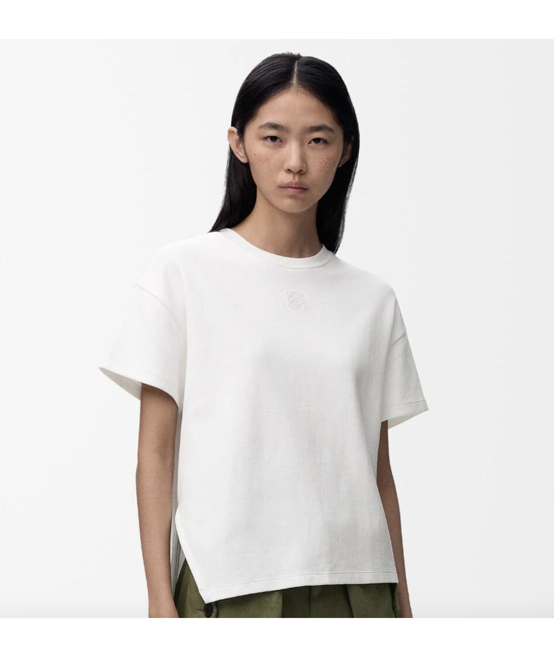 LOEWE Белая хлопковая футболка, фото 3